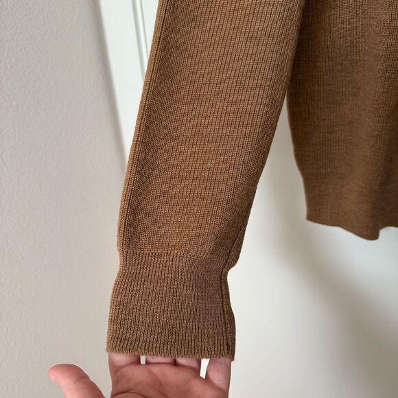 J Crew Destination Sweater Mens Sz M Camel 100% Merino Wool Turtle Neck Soft - Picture 4 of 11